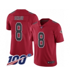 Men's Atlanta Falcons #8 Matt Schaub Limited Red Rush Vapor Untouchable 100th Season Football Jersey