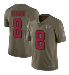 Youth Nike Atlanta Falcons #8 Matt Schaub Limited Olive 2017 Salute to Service NFL Jersey