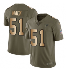 Youth Nike Atlanta Falcons #51 Alex Mack Limited Olive/Gold 2017 Salute to Service NFL Jersey
