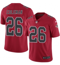 Men's Nike Atlanta Falcons #26 Tevin Coleman Elite Red Rush Vapor Untouchable NFL Jersey