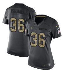 Women's Nike Atlanta Falcons #36 Kemal Ishmael Limited Black 2016 Salute to Service NFL Jersey