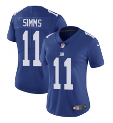 Women's Nike New York Giants #11 Phil Simms Royal Blue Team Color Vapor Untouchable Limited Player NFL Jersey