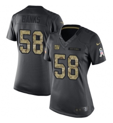 Women's Nike New York Giants #58 Carl Banks Limited Black 2016 Salute to Service NFL Jersey