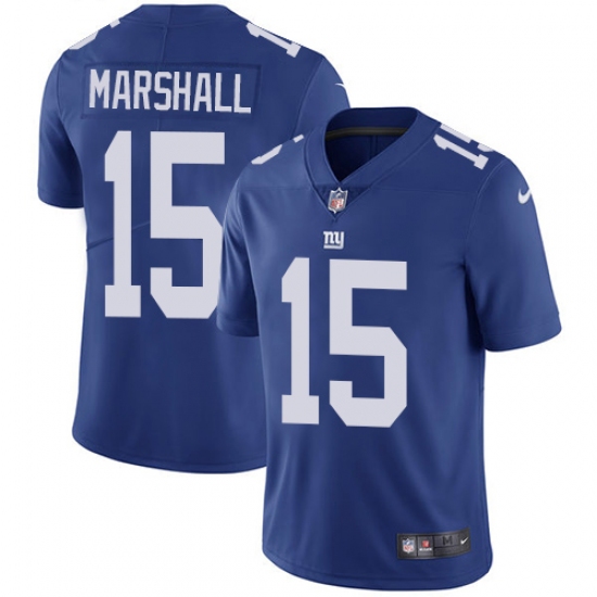 Youth Nike New York Giants #15 Brandon Marshall Royal Blue Team Color Vapor Untouchable Limited Player NFL Jersey
