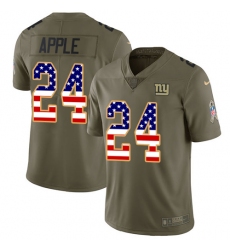 Youth Nike New York Giants #24 Eli Apple Limited Olive/USA Flag 2017 Salute to Service NFL Jersey