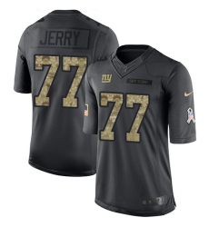 Youth Nike New York Giants #77 John Jerry Limited Black 2016 Salute to Service NFL Jersey