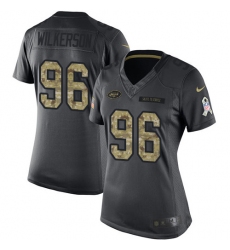 Women's Nike New York Jets #96 Muhammad Wilkerson Limited Black 2016 Salute to Service NFL Jersey