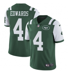 Men's Nike New York Jets #4 Lac Edwards Green Team Color Vapor Untouchable Limited Player NFL Jersey