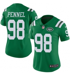 Women's Nike New York Jets #98 Mike Pennel Limited Green Rush Vapor Untouchable NFL Jersey