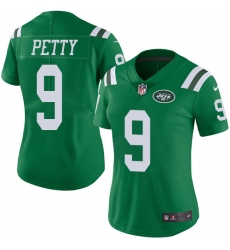 Women's Nike New York Jets #9 Bryce Petty Limited Green Rush Vapor Untouchable NFL Jersey