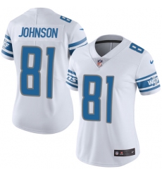 Women's Nike Detroit Lions #81 Calvin Johnson Limited White Vapor Untouchable NFL Jersey