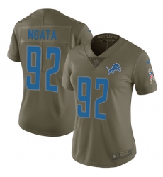 Women's Nike Detroit Lions #92 Haloti Ngata Limited Olive 2017 Salute to Service NFL Jersey