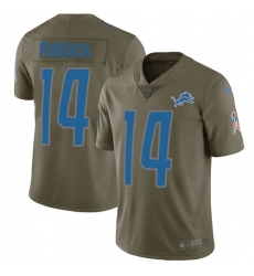 Men's Nike Detroit Lions #14 Jake Rudock Limited Olive 2017 Salute to Service NFL Jersey