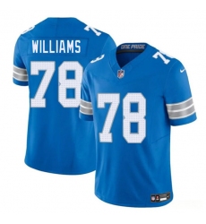 Men's Detroit Lions #78 Tyleik Williams Blue 2025 Draft F.U.S.E. Vapor Limited Football Stitched Jersey