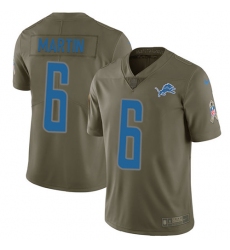 Youth Nike Detroit Lions #6 Sam Martin Limited Olive 2017 Salute to Service NFL Jersey