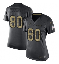 Women's Nike Detroit Lions #80 Michael Roberts Limited Black 2016 Salute to Service NFL Jersey