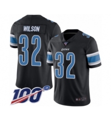 Men's Detroit Lions #32 Tavon Wilson Limited Black Rush Vapor Untouchable 100th Season Football Jersey