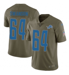 Youth Nike Detroit Lions #64 Travis Swanson Limited Olive 2017 Salute to Service NFL Jersey