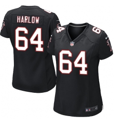 Women's Nike Atlanta Falcons #64 Sean Harlow Game Black Alternate NFL Jersey
