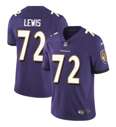 Men's Nike Baltimore Ravens #72 Alex Lewis Purple Team Color Vapor Untouchable Limited Player NFL Jersey