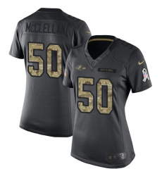Women's Nike Baltimore Ravens #50 Albert McClellan Limited Black 2016 Salute to Service NFL Jersey