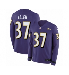 Men's Nike Baltimore Ravens #37 Javorius Allen Limited Purple Therma Long Sleeve NFL Jersey
