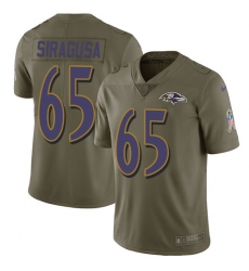 Men's Nike Baltimore Ravens #65 Nico Siragusa Limited Olive 2017 Salute to Service NFL Jersey