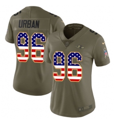 Women's Nike Baltimore Ravens #96 Brent Urban Limited Olive/USA Flag Salute to Service NFL Jersey