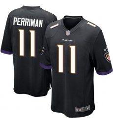 Men's Nike Baltimore Ravens #11 Breshad Perriman Game Black Alternate NFL Jersey