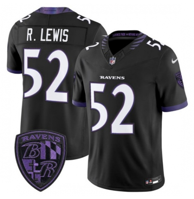 Men's Baltimore Ravens #52 Ray Lewis Black 2026 F.U.S.E. Alternate Vapor Limited Football Stitched Jersey