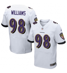Men's Nike Baltimore Ravens #98 Brandon Williams Elite White NFL Jersey