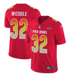 Men's Nike Baltimore Ravens #32 Eric Weddle Limited Red 2018 Pro Bowl NFL Jersey