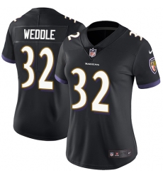 Women's Nike Baltimore Ravens #32 Eric Weddle Black Alternate Vapor Untouchable Limited Player NFL Jersey