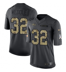 Youth Nike Baltimore Ravens #32 Eric Weddle Limited Black 2016 Salute to Service NFL Jersey