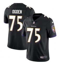 Youth Nike Baltimore Ravens #75 Jonathan Ogden Black Alternate Vapor Untouchable Limited Player NFL Jersey