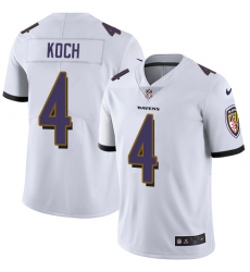 Men's Nike Baltimore Ravens #4 Sam Koch White Vapor Untouchable Limited Player NFL Jersey