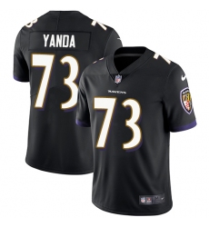 Men's Nike Baltimore Ravens #73 Marshal Yanda Black Alternate Vapor Untouchable Limited Player NFL Jersey