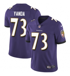 Men's Nike Baltimore Ravens #73 Marshal Yanda Purple Team Color Vapor Untouchable Limited Player NFL Jersey