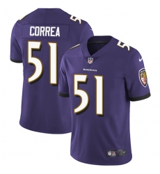 Men's Nike Baltimore Ravens #51 Kamalei Correa Purple Team Color Vapor Untouchable Limited Player NFL Jersey