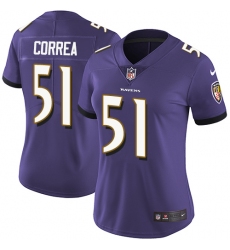 Women's Nike Baltimore Ravens #51 Kamalei Correa Purple Team Color Vapor Untouchable Limited Player NFL Jersey