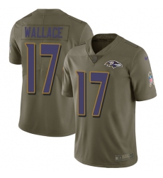 Men's Nike Baltimore Ravens #17 Mike Wallace Limited Olive 2017 Salute to Service NFL Jersey