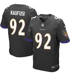 Men's Nike Baltimore Ravens #92 Bronson Kaufusi Elite Black Alternate NFL Jersey
