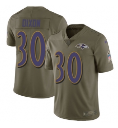 Youth Nike Baltimore Ravens #30 Kenneth Dixon Limited Olive 2017 Salute to Service NFL Jersey