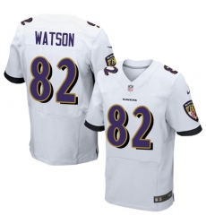 Men's Nike Baltimore Ravens #82 Benjamin Watson Elite White NFL Jersey