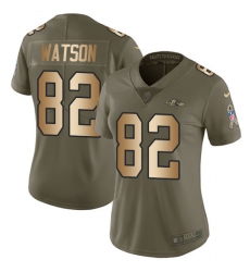 Women's Nike Baltimore Ravens #82 Benjamin Watson Limited Olive/Gold Salute to Service NFL Jersey