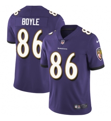 Men's Nike Baltimore Ravens #86 Nick Boyle Purple Team Color Vapor Untouchable Limited Player NFL Jersey