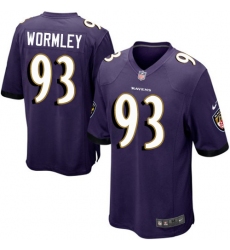 Men's Nike Baltimore Ravens #93 Chris Wormley Game Purple Team Color NFL Jersey