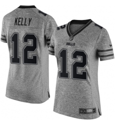 Women's Nike Buffalo Bills #12 Jim Kelly Limited Gray Gridiron NFL Jersey