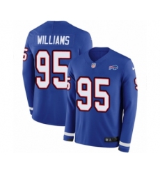 Youth Nike Buffalo Bills #95 Kyle Williams Limited Royal Blue Therma Long Sleeve NFL Jersey