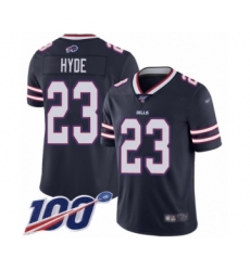 Men's Buffalo Bills #23 Micah Hyde Limited Navy Blue Inverted Legend 100th Season Football Jersey